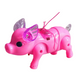 Cochon musical rose en plastique avec lumières
