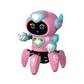 Robot rose avec lumières LED, en position de danse