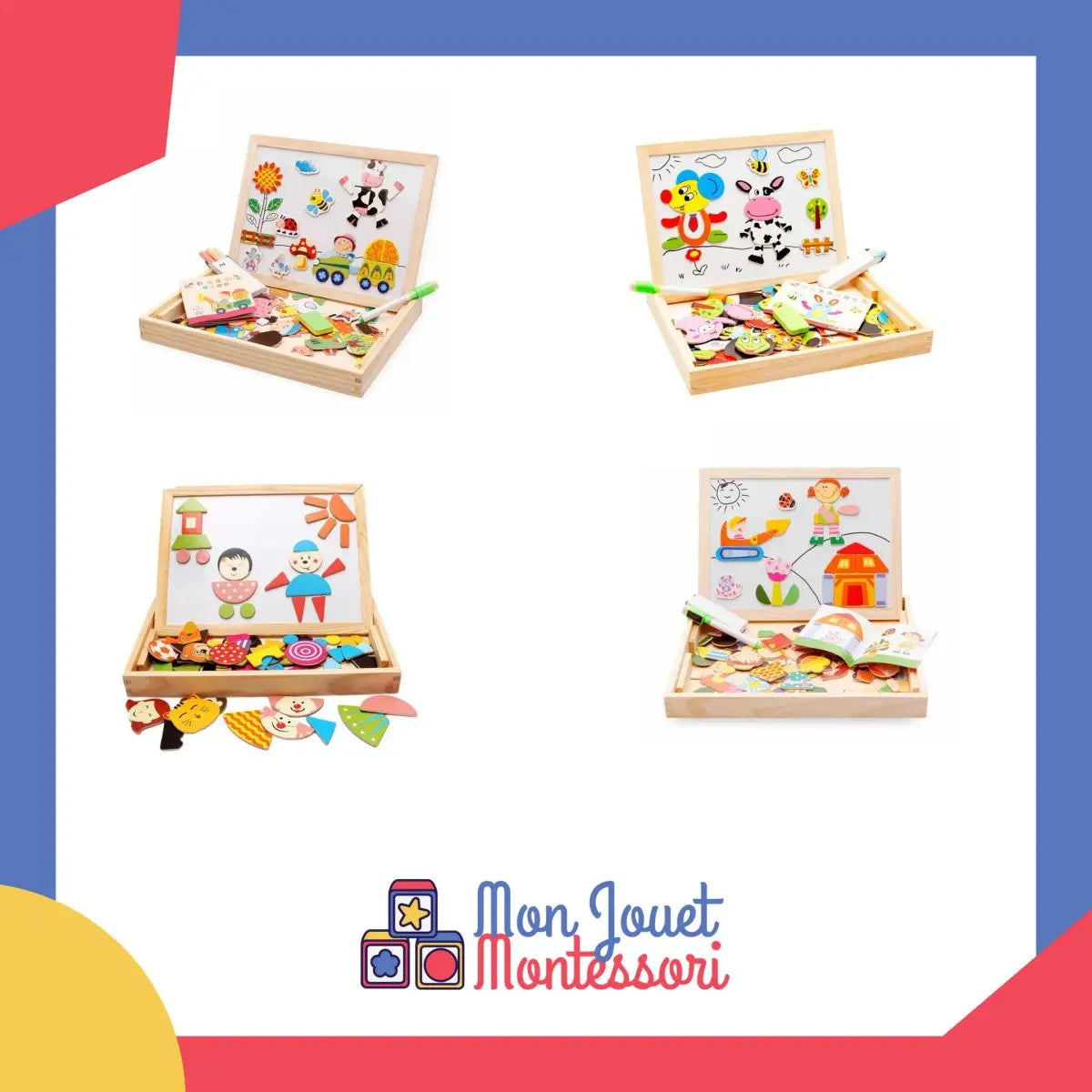Puzzle magnétique avec des pièces représentant des animaux