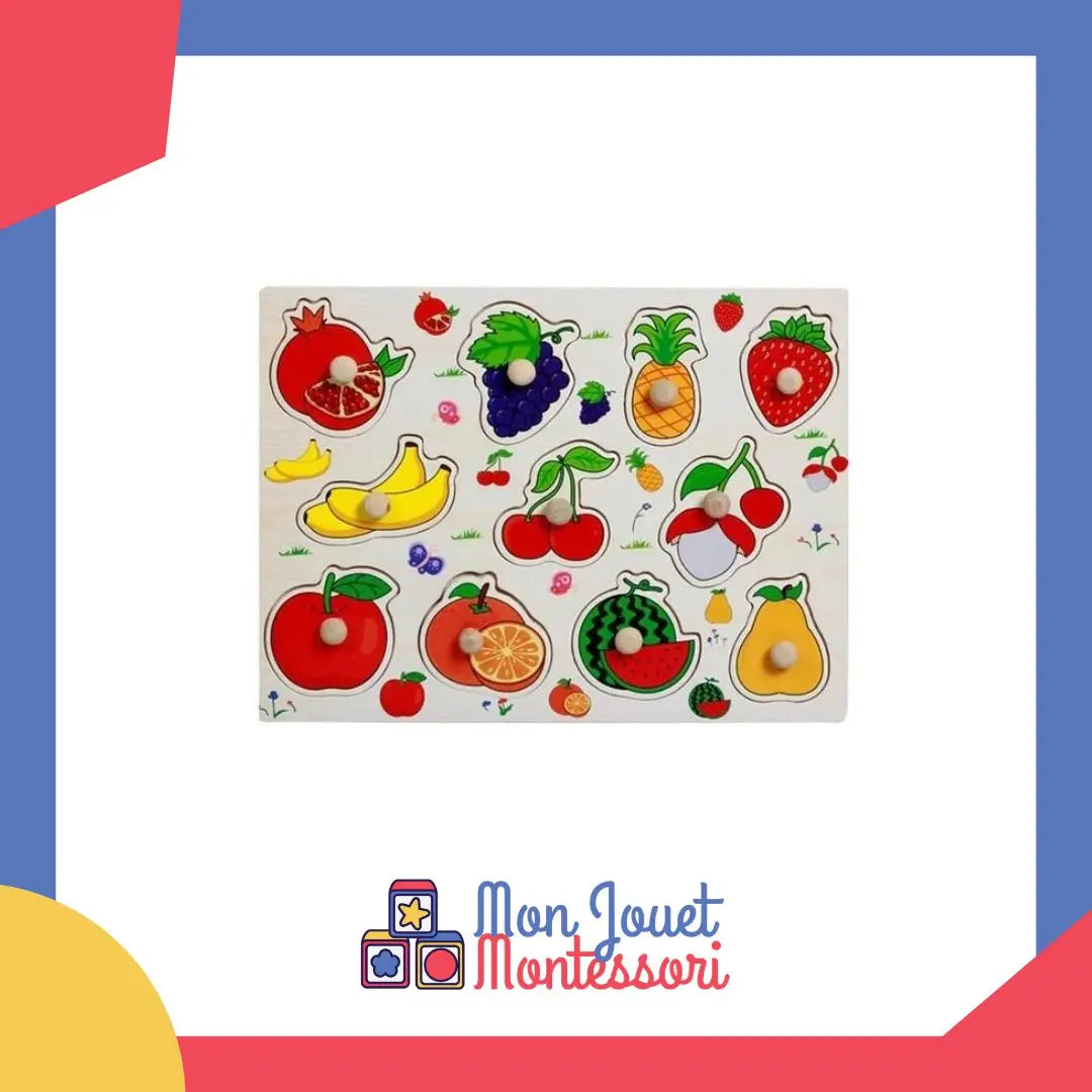 Vue rapprochée de pièces de puzzle en forme de fruits variés