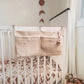 Poche de lit bébé molletonnée beige avec deux compartiments