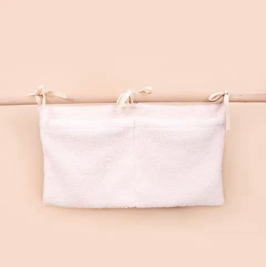 Poche de rangement bébé blanche, idéale pour couches et jouets