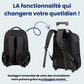 Sac à dos porté par une personne, montrant les bretelles rembourrées