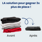 Sac de compression transparent avec vêtements visibles à l'intérieur