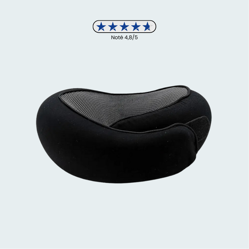 Coussin de voyage avec sangles ajustables sur un siège