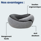 Coussin de voyage ajusté autour du cou d'une femme