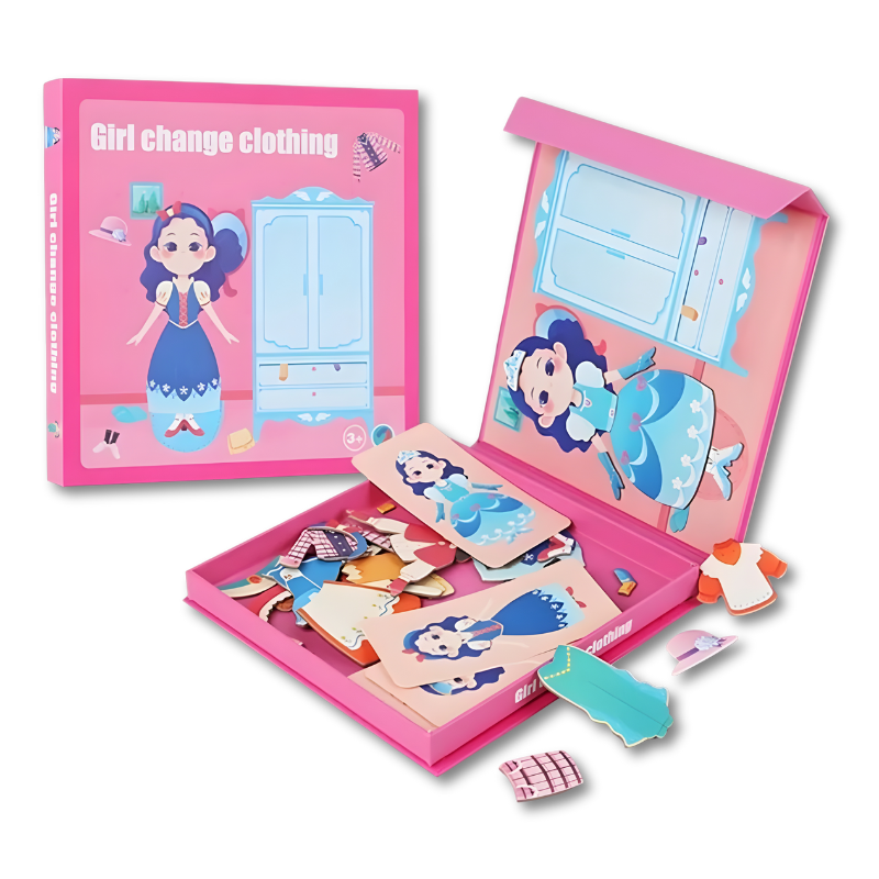 Puzzle magnétique illustrant une princesse en tenue élégante