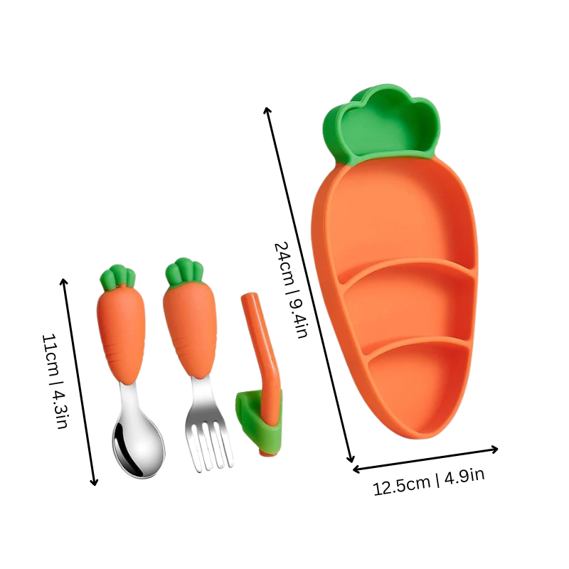 Assiette en silicone antidérapante avec compartiments pour enfants