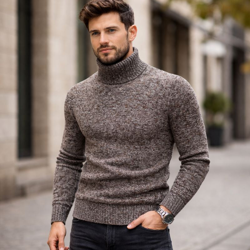 Pull col roulé épais pour l'hiver, maille douce