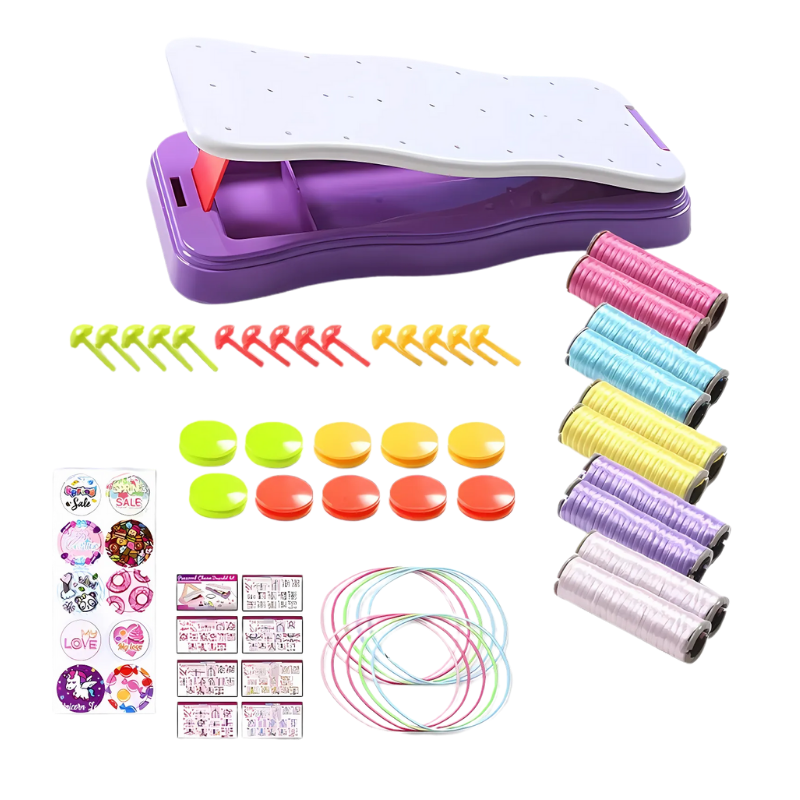 Gros plan sur des perles violettes pour création de bracelets