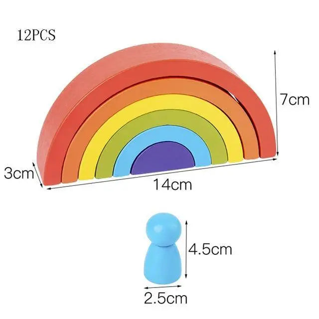 Pièces du puzzle en bois alignées par taille