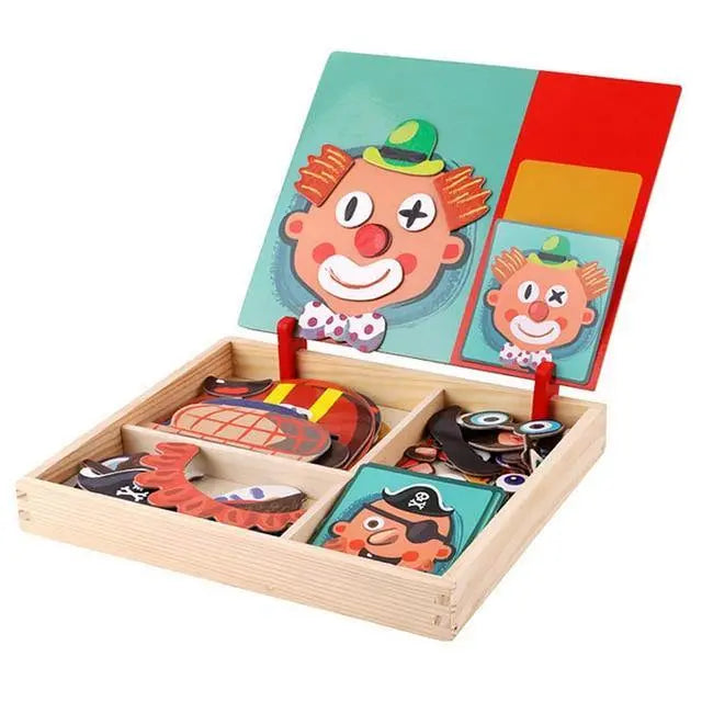 Ensemble de pièces magnétiques colorées pour créer des visages