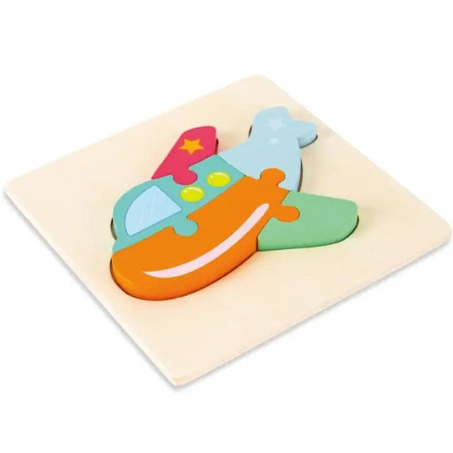 Ensemble de puzzle avec formes d'animaux en bois