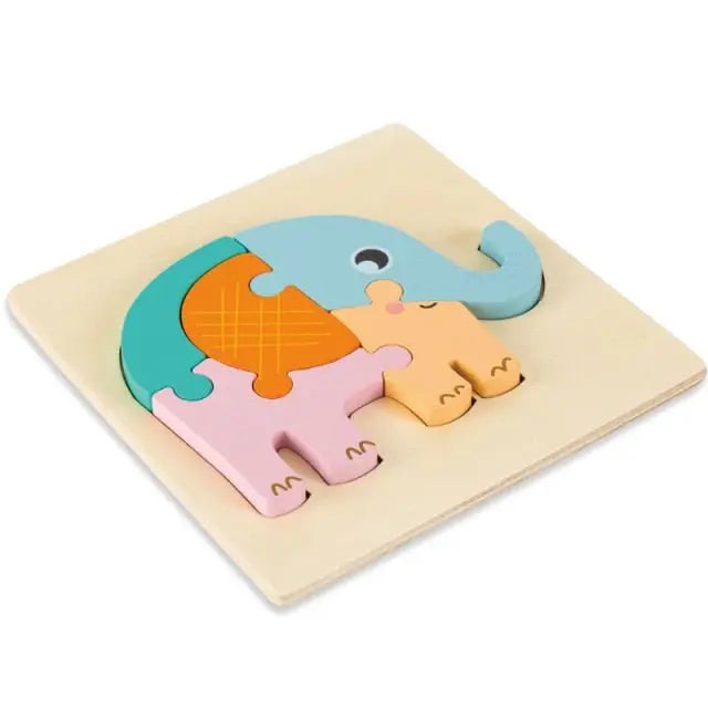 Puzzle en bois avec un dauphin et un pingouin