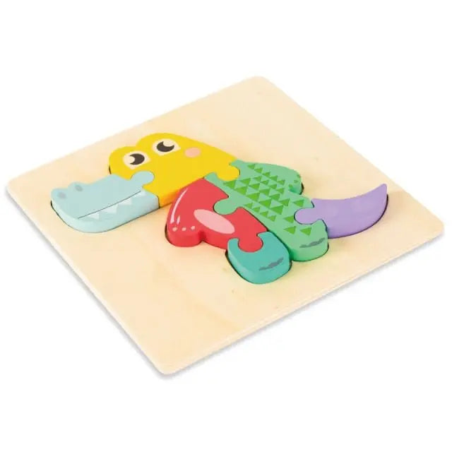 Puzzle en bois avec un rhinocéros et un koala