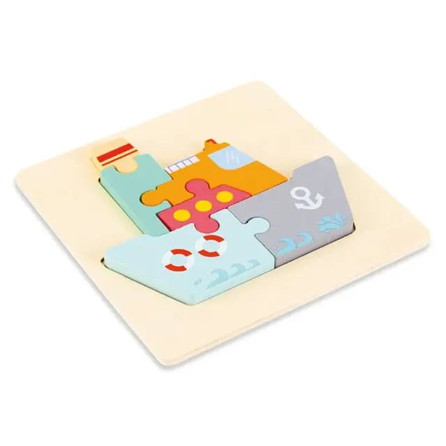 Vue d'ensemble d'un puzzle en bois coloré