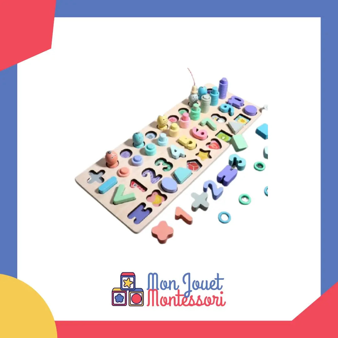 Puzzle en bois avec chiffres colorés pour enfants