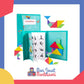 Tangram magnétique avec modèle d'oiseau sur fond blanc