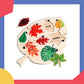 Vue rapprochée des pièces de puzzle représentant des feuilles