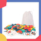 Vue rapprochée de pièces de puzzle en bois multicolores