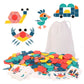 Puzzle en bois avec formes géométriques colorées pour enfants