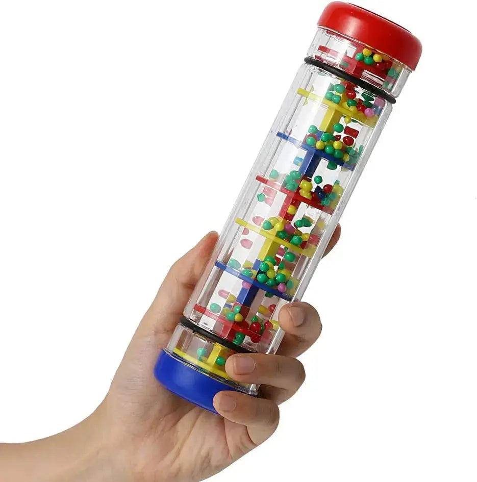 Bâton de pluie transparent avec billes colorées à l'intérieur