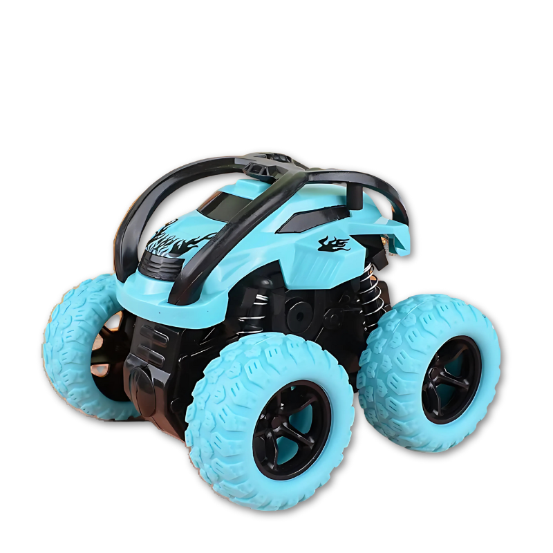 Vue de profil d'un monster truck bleu