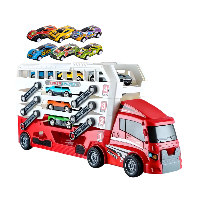 Camion pliant rouge en alliage pour jeu interactif