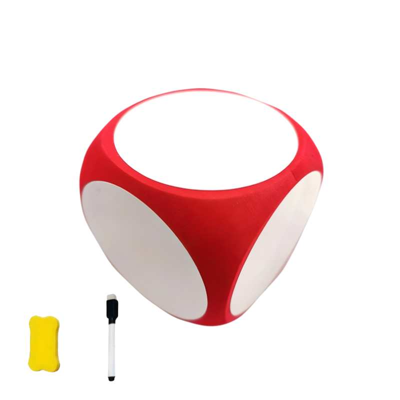 Dé en mousse rouge, parfait pour leçons personnalisées et amusantes