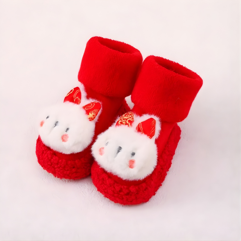 Chaussures chaussettes bébé rouges, design léger