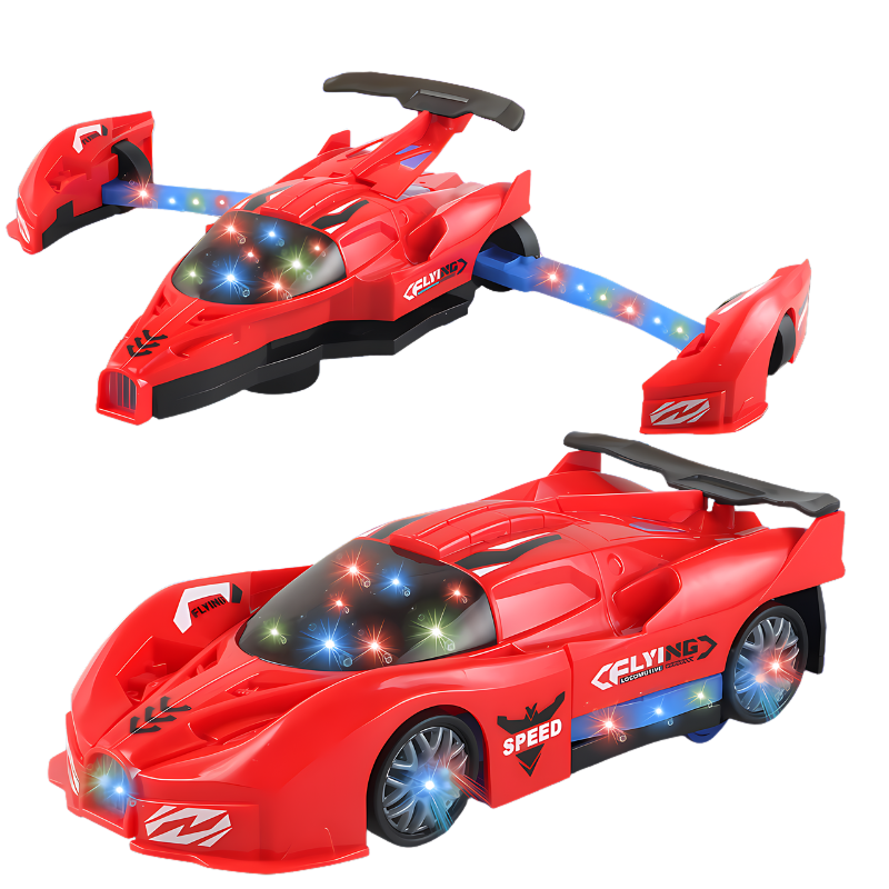 Voiture rouge avec LED clignotantes pour enfants