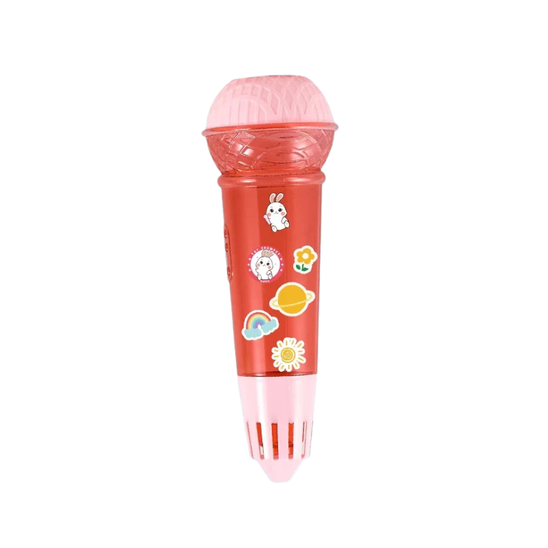 Microphone écho rouge pour enfants, encourageant le partage et l'amusement