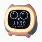 Vue arrière du réveil hibou avec connexion Bluetooth visible