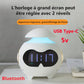 Réveil en couleur rose avec connexion Bluetooth visible
