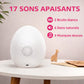 Réveil veilleuse en silicone blanc avec boutons visibles