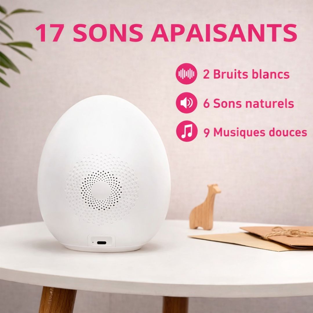Réveil veilleuse en silicone blanc avec boutons visibles