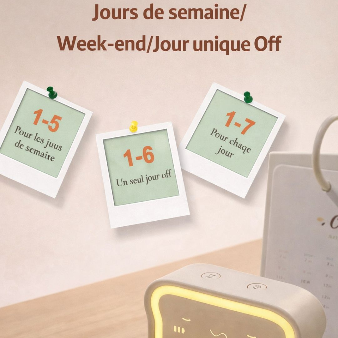 Vue latérale du réveil montrant le port USB-C