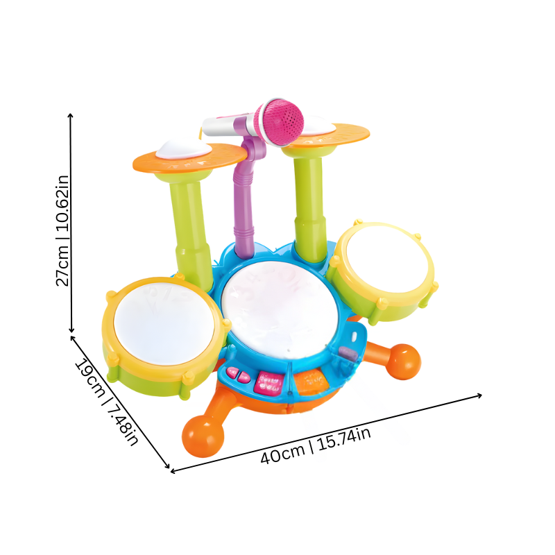 Ensemble de tambours éducatifs pour enfants avec microphone