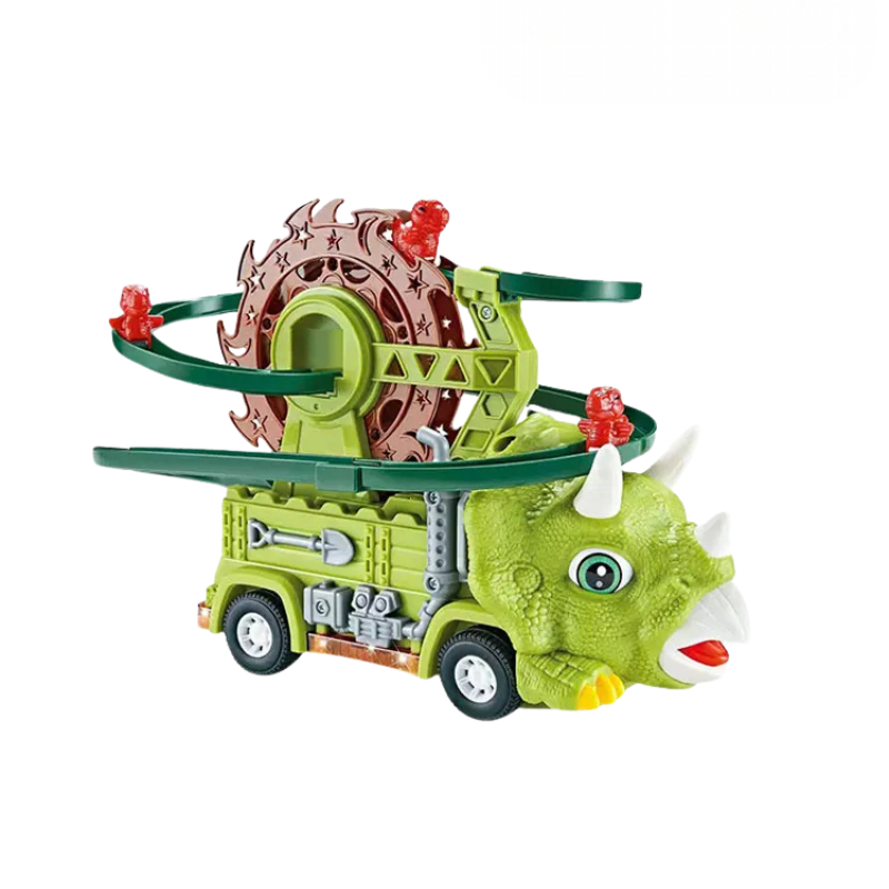 Tricératops coloré grimpant sur le circuit interactif