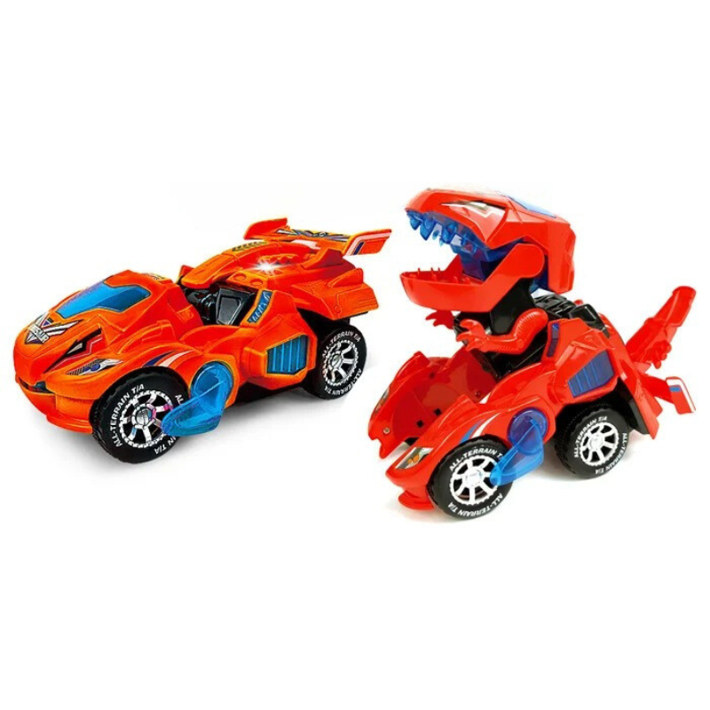 Voiture dinosaure rouge avec effets lumineux