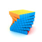 Cube 7x7 en rotation montrant ses différentes faces