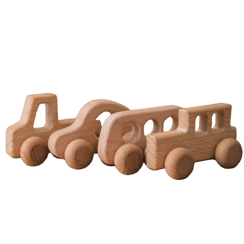 Détail du grain de bois sur la carrosserie du jouet