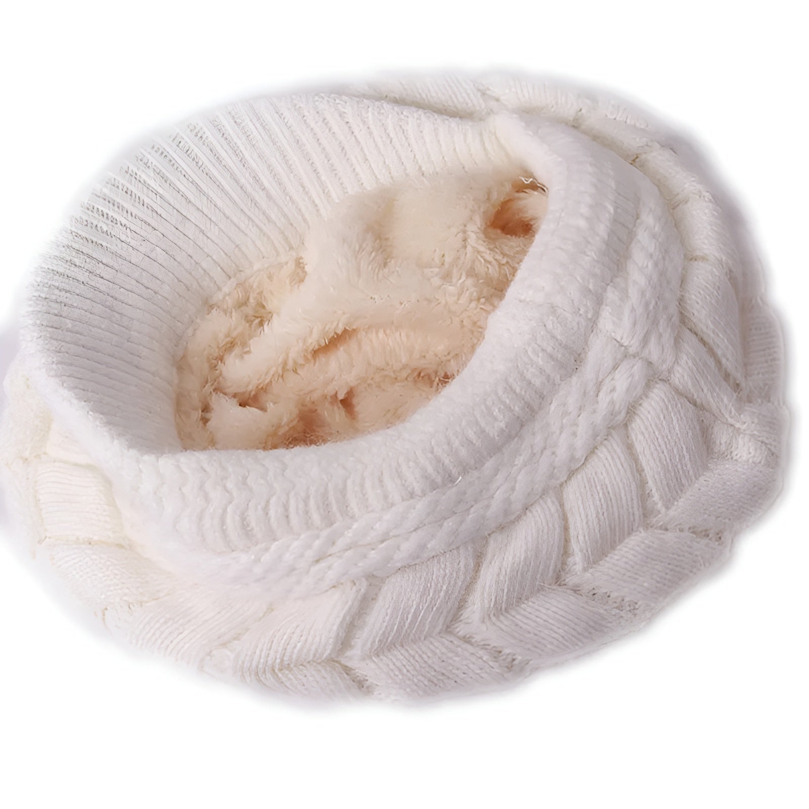 Bonnet d'hiver tricoté, enroulé sur lui-même