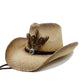 Gros plan sur la texture du cuir d'un chapeau cowboy