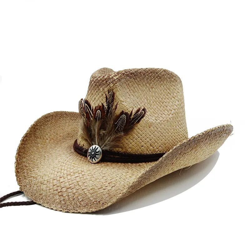 Gros plan sur la texture du cuir d'un chapeau cowboy