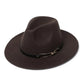 Fedora en laine avec bandeau doré, vue de profil