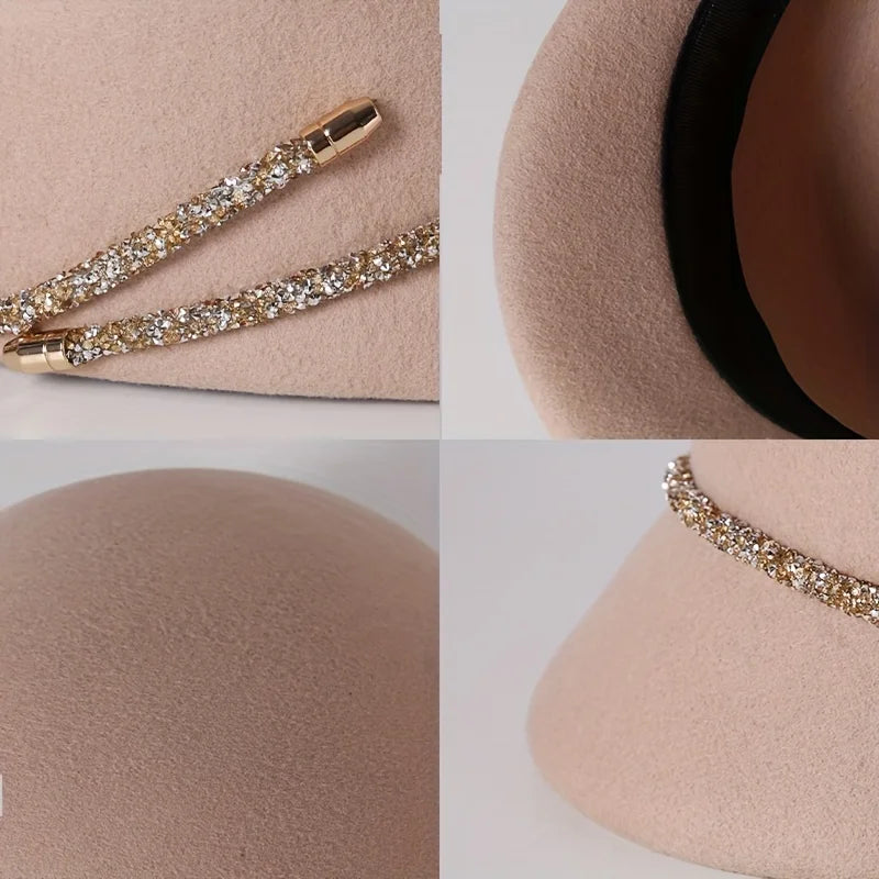 Chapeau cloche en laine, texture douce et finition soignée