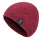 Bonnet en tricot rouge avec bord replié