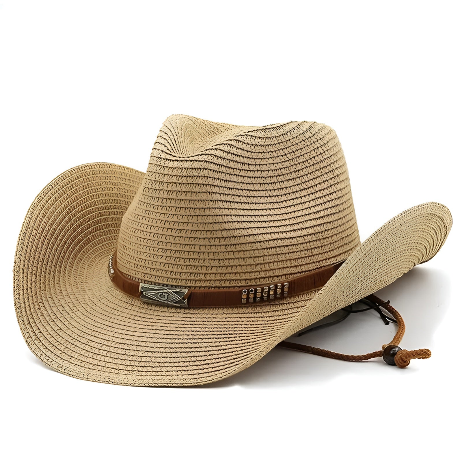 Chapeau de paille avec ombre portée, soulignant sa forme