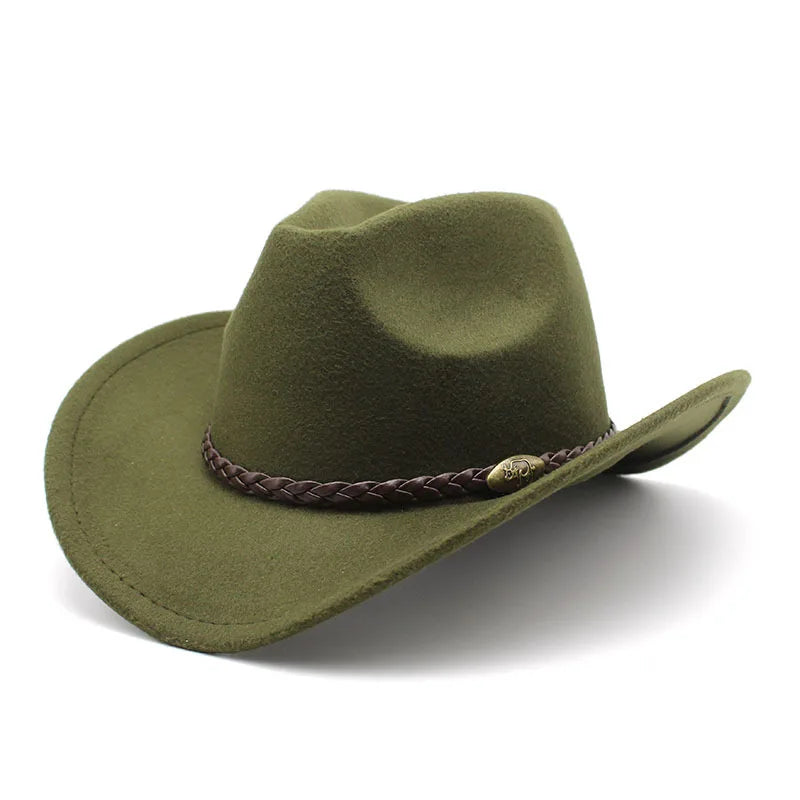 Chapeau cowboy avec bordure légèrement courbée